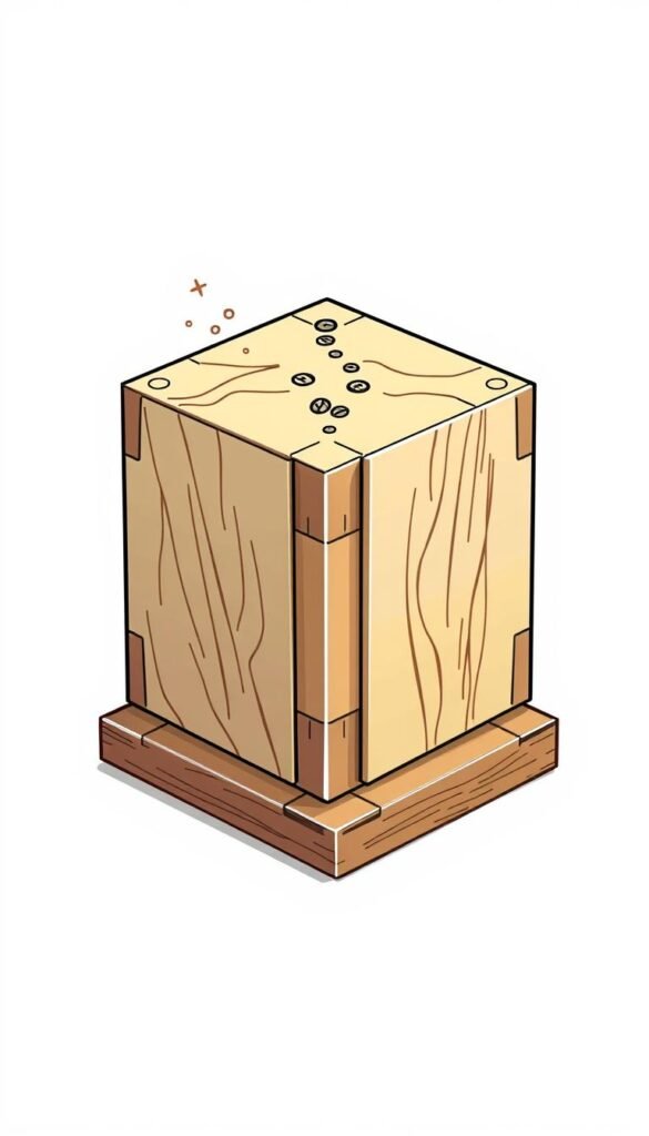 Generate an image of a simple sliding panel puzzle box