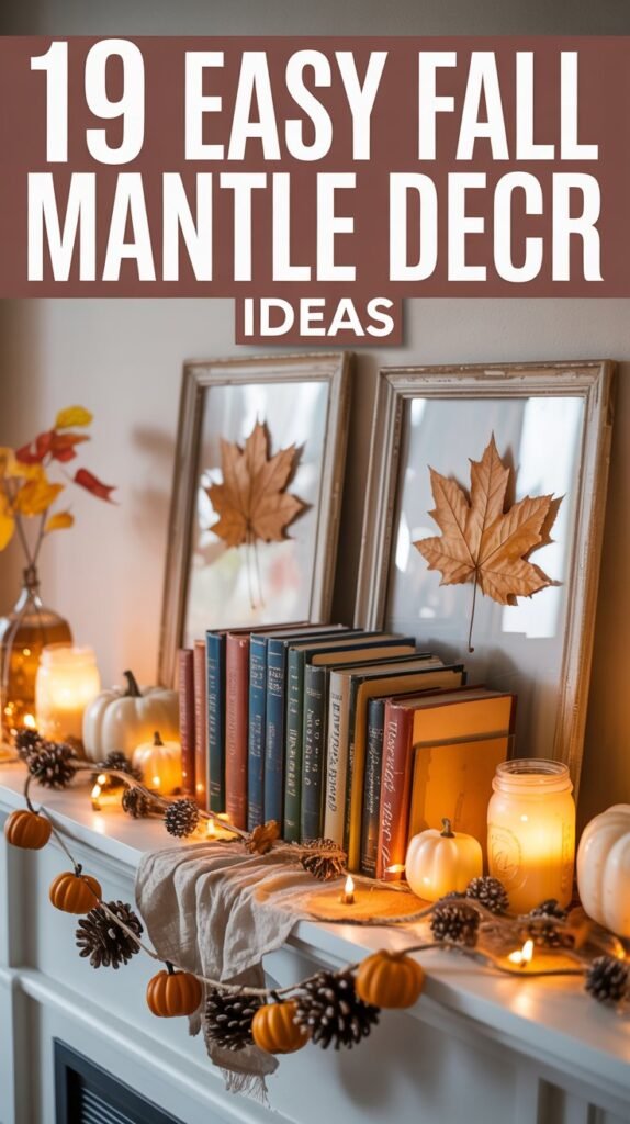 Fall Mantle Decor Ideas Pin