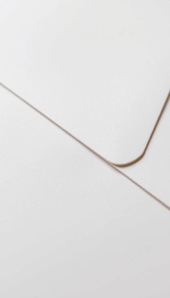 A crisp, well-defined envelope crease on a smooth, textured paper surface. The crease is illuminated by soft, directional lighting, casting subtle shadows that accentuate its precise form. The paper has a matte, off-white hue, lending a classic, timeless aesthetic. The angle showcases the crease in profile, highlighting its sharp, clean line that divides the page. The composition places the crease centrally, allowing it to be the primary focus, with the surrounding paper providing a simple, uncluttered background. An image that conveys the careful attention to detail required when hand-crafting an envelope from basic materials. A crisp, well-defined envelope crease on a smooth, textured paper surface. The crease is illuminated by soft, directional lighting, casting subtle shadows that accentuate its precise form. The paper has a matte, off-white hue, lending a classic, timeless aesthetic. The angle showcases the crease in profile, highlighting its sharp, clean line that divides the page. The composition places the crease centrally, allowing it to be the primary focus, with the surrounding paper providing a simple, uncluttered background. An image that conveys the careful attention to detail required when hand-crafting an envelope from basic materials.