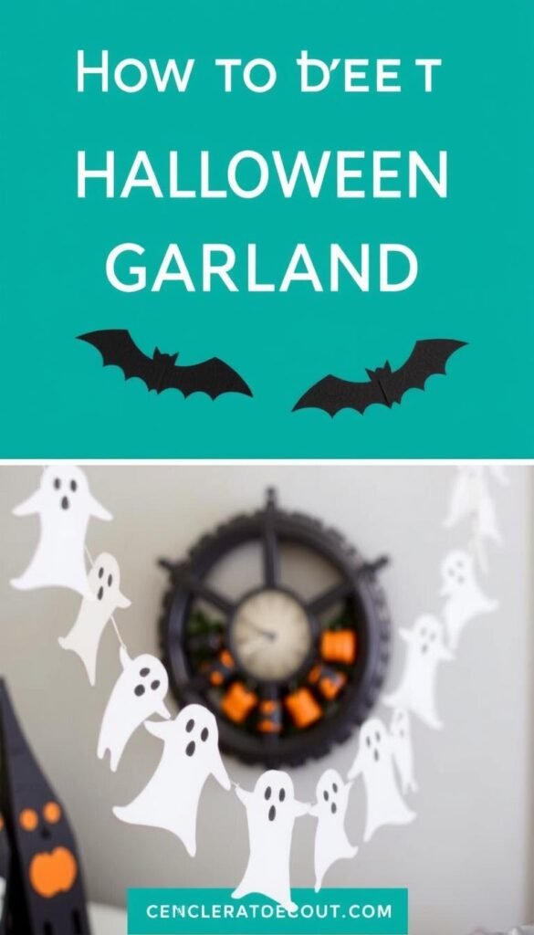 Create a Halloween garland with paper bats and ghostly figures Create a Halloween garland with paper bats and ghostly figures