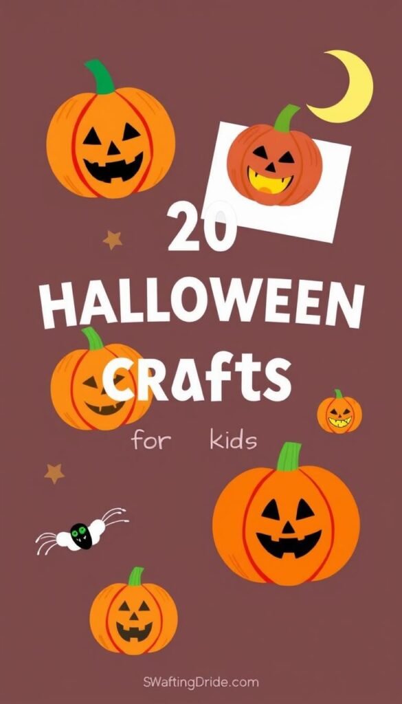 Image of various pumpkin-themed Halloween crafts for kids Image of various pumpkin-themed Halloween crafts for kids