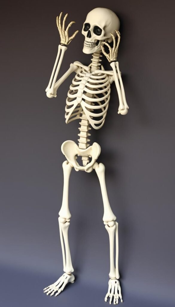 Image of a DIY climbing skeleton decoration