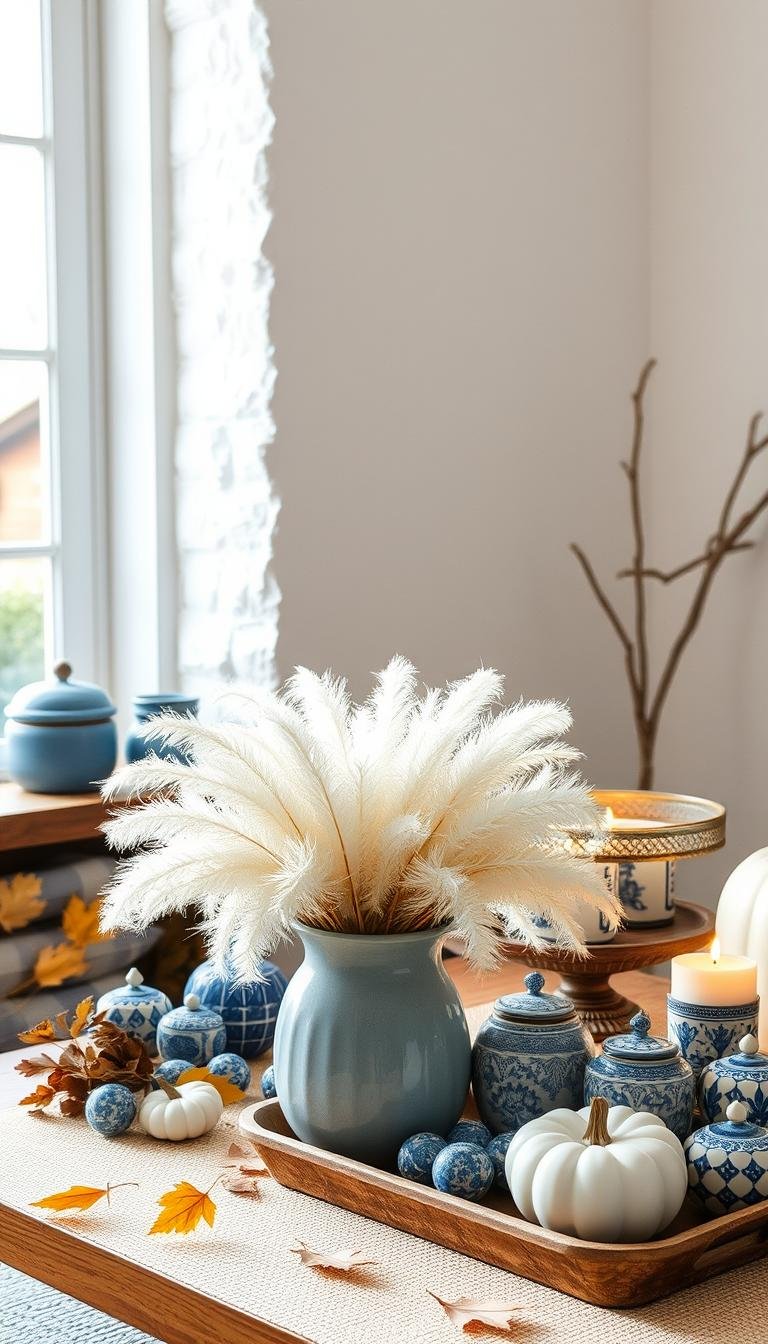 17 Blue and White Fall Decor Ideas for a Chic Seasonal Home