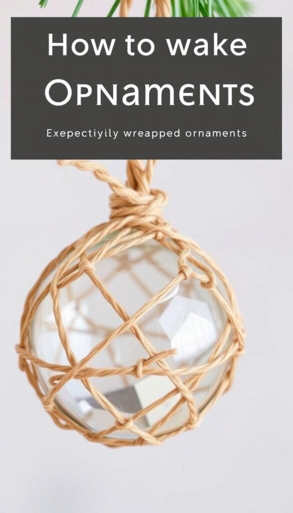 Crafting an initial ornament wrapped in twine