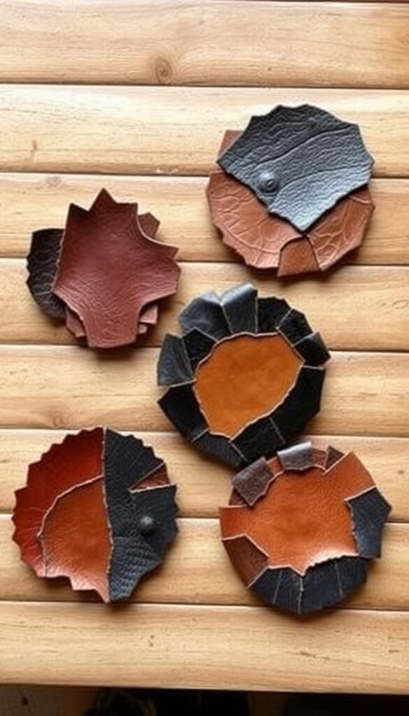 leather scraps for coasters