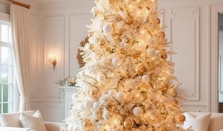 15 White and Gold Christmas Tree Ideas for Elegant Homes