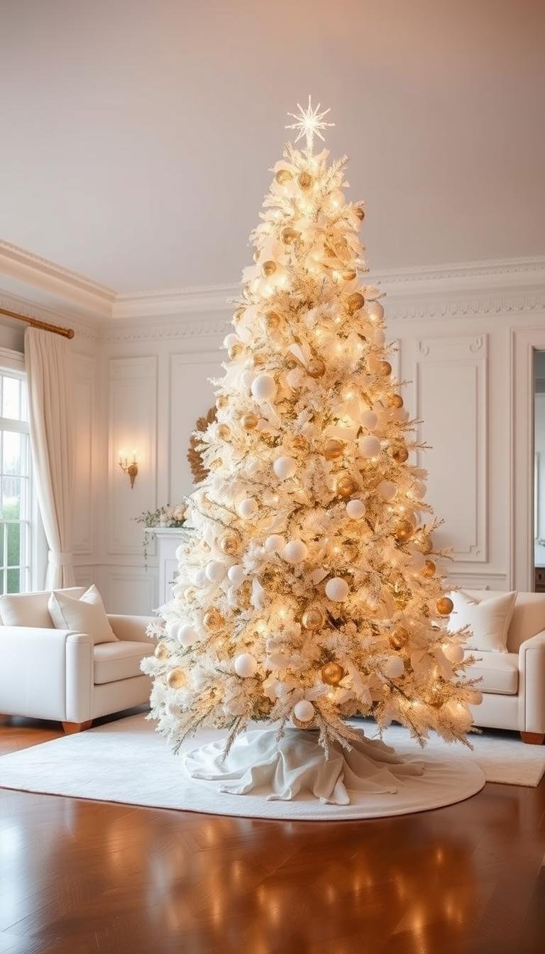 15 White and Gold Christmas Tree Ideas for Elegant Homes