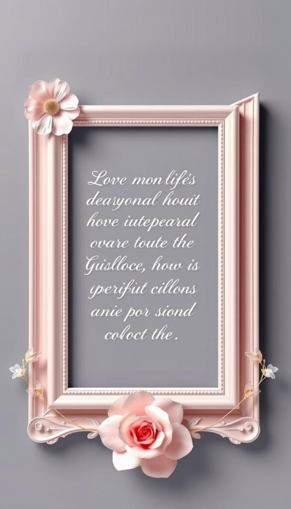 Create an image of an elegant love quote frame with soft pastels and gentle pinks. Create an image of an elegant love quote frame with soft pastels and gentle pinks.