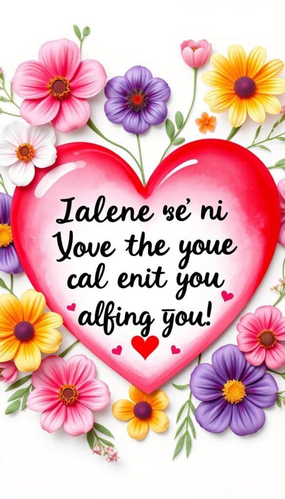 Generate an image of a Valentine affirmation heart with a positive message.